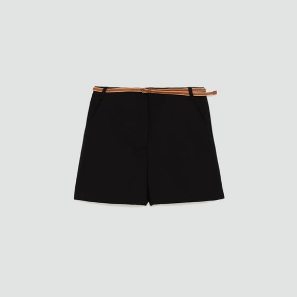 NWT Size XS Zara Bermuda Shorts With Belt - Picture 1 of 8